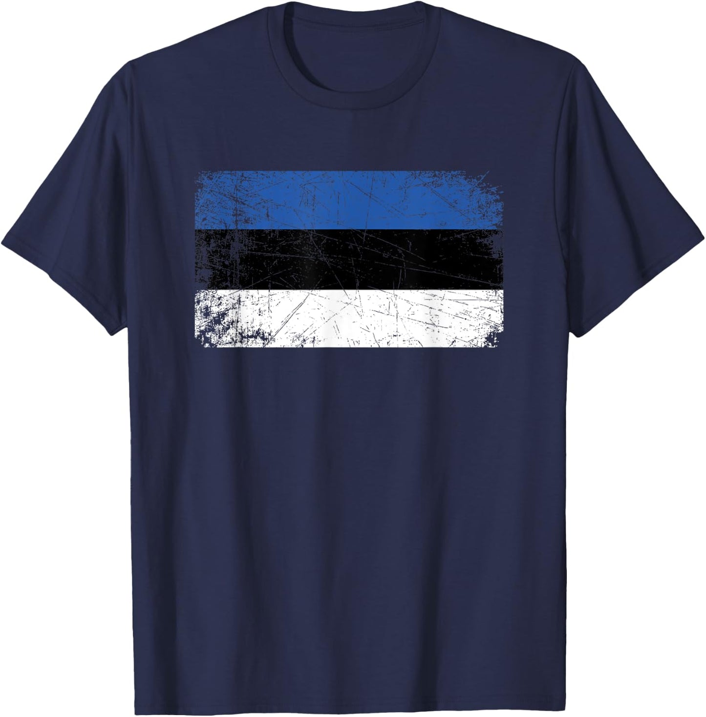 Vintage Made In ESTONIA ESTONIAN Flag Gift T-Shirt - T-Shirt | Navy