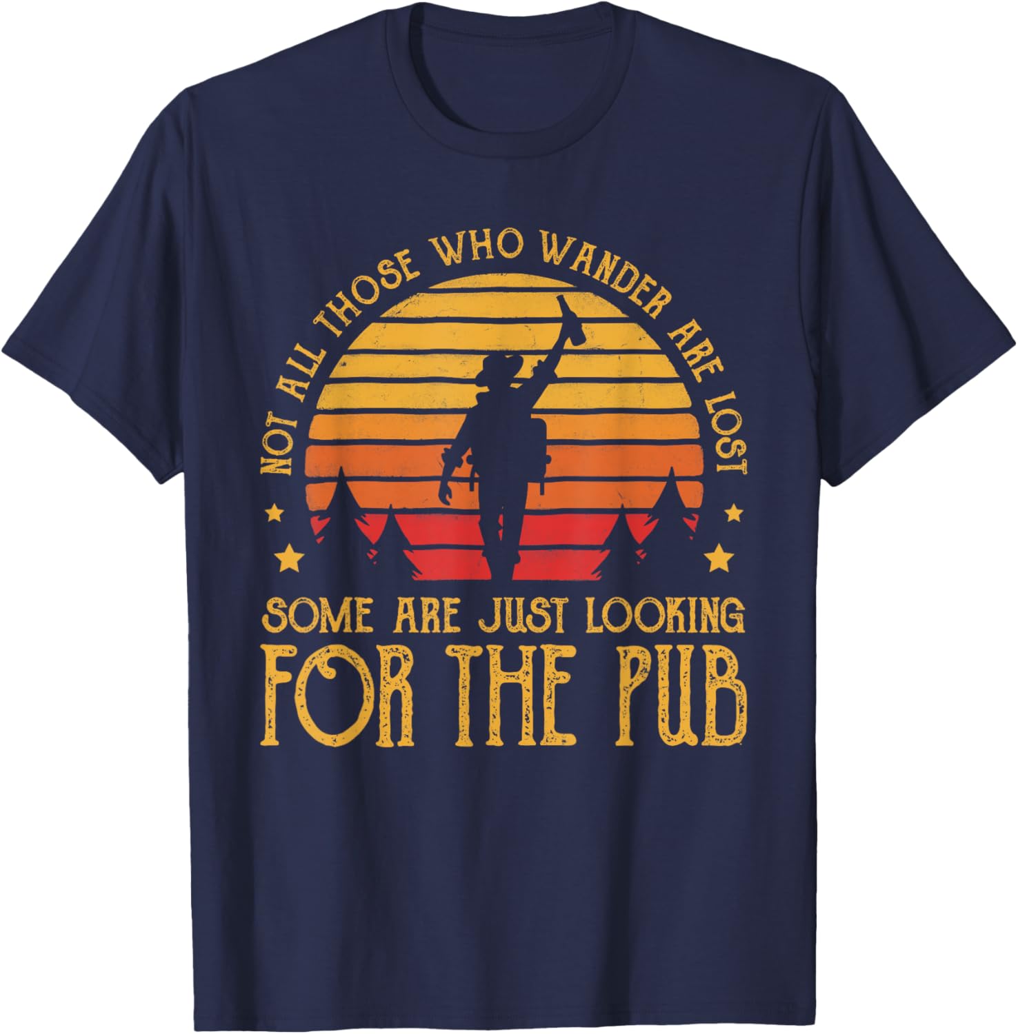 Retro Pub Crawl St Patrick's Day Funny Saying Beer Drinking T-Shirt - T-Shirt | Navy