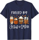 Funny Fueled By Coffee Jesus Autumn Lover Thanksgiving Day T-Shirt - T-Shirt | Navy