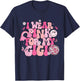 Groovy I Wear Pink For My Gigi Breast Cancer Awareness T-Shirt - T-Shirt | Navy