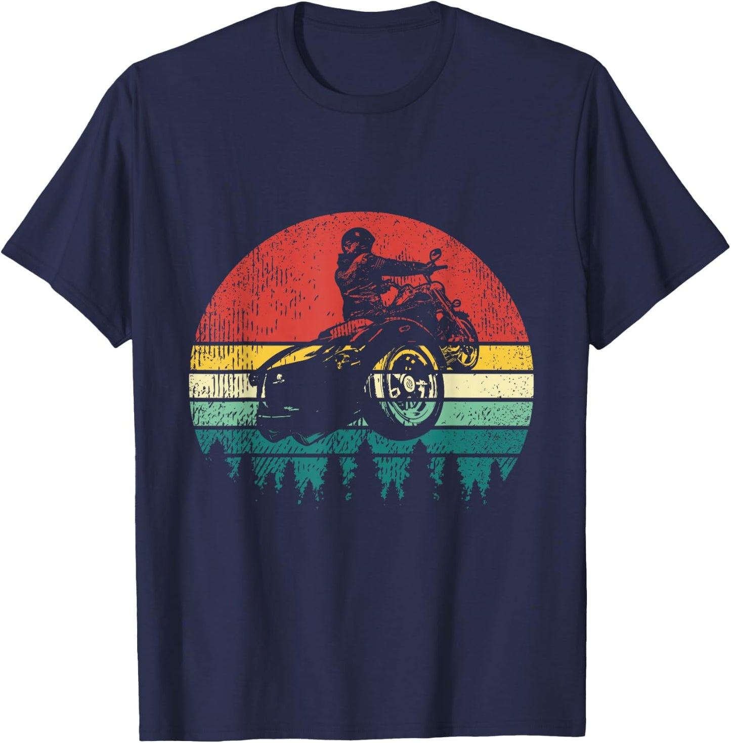Retro Trike Bike Motorcycle Rider Triker Gift T-Shirt - T-Shirt | Navy
