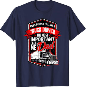 Funny Semi Truck Driver Design Gift Truckers and Dads T-Shirt - T-Shirt | Navy