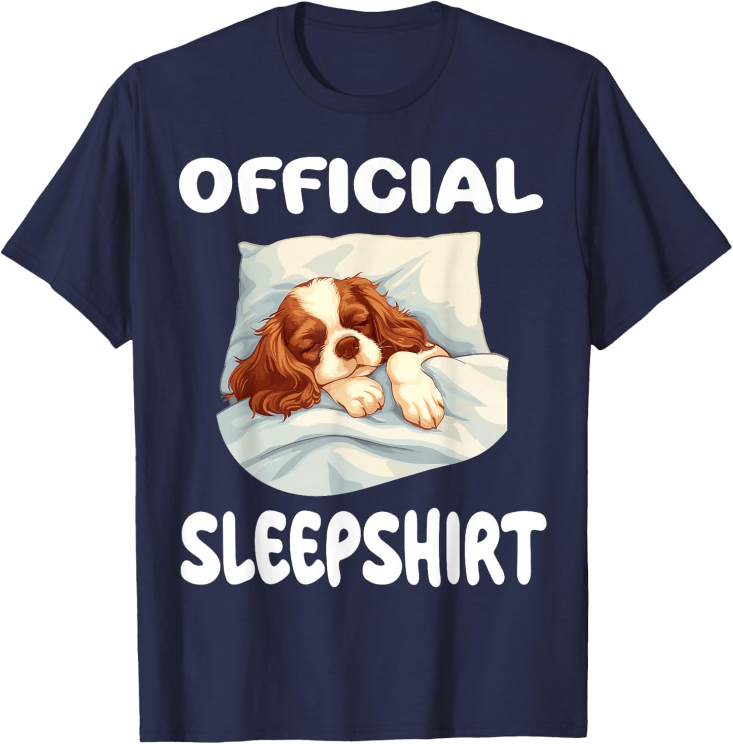Cavalier King Charles Spaniel Dog Official Sleepshirt Pajama T-Shirt - T-Shirt | Navy