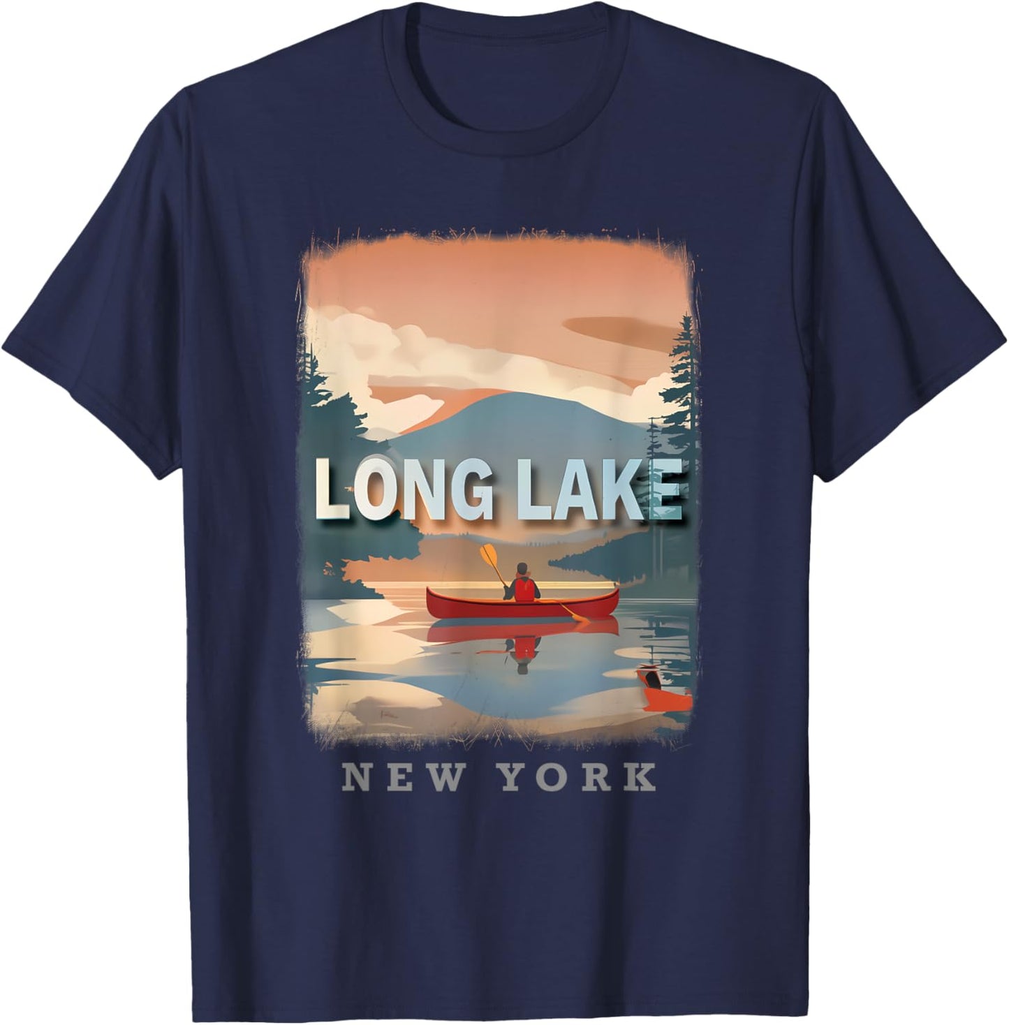 Long Lake New York NY Adirondack Wilderness SD860 T-Shirt - T-Shirt | Navy