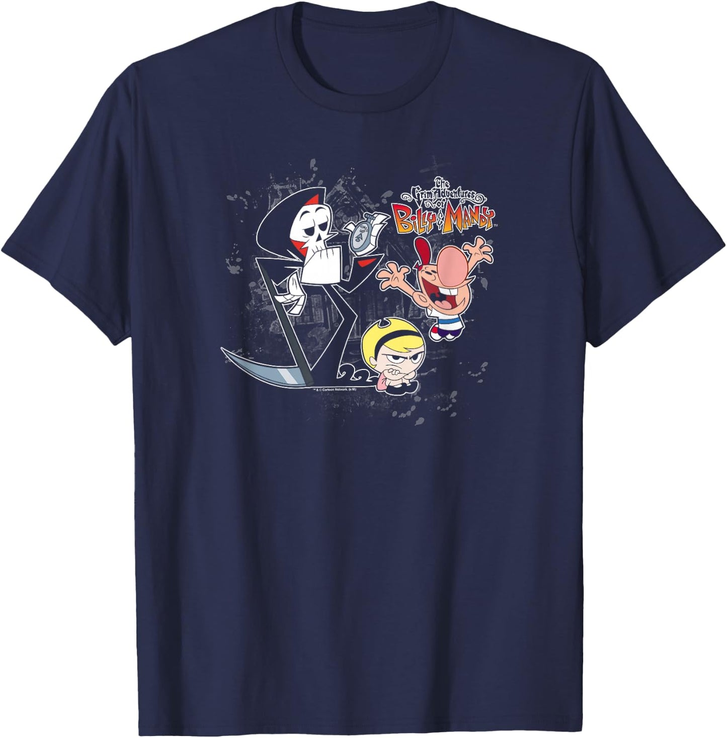 The Grim Adventures of Billy & Mandy Splatter Cast T-Shirt - T-Shirt | Navy
