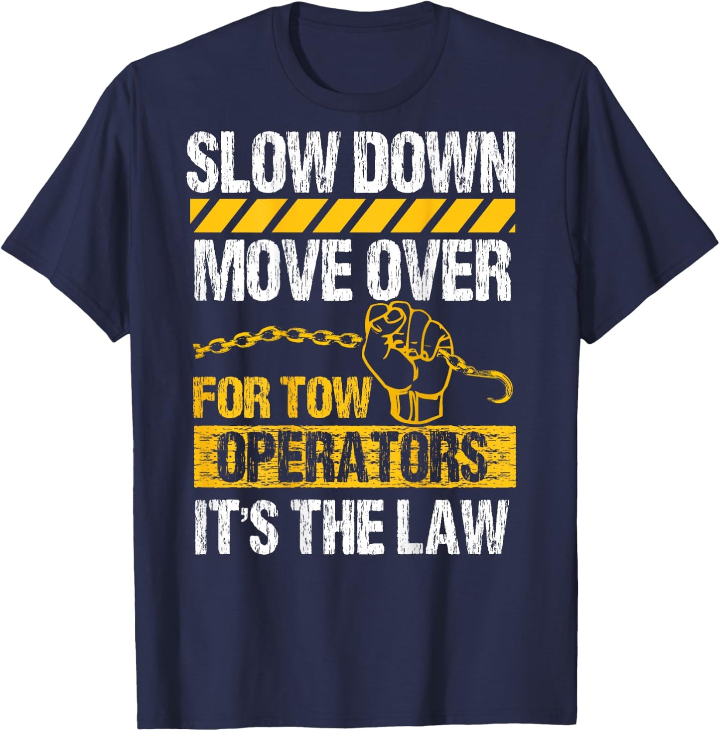 Tow Truck Driver Image On Back Of Shirt T-Shirt - T-Shirt | Navy