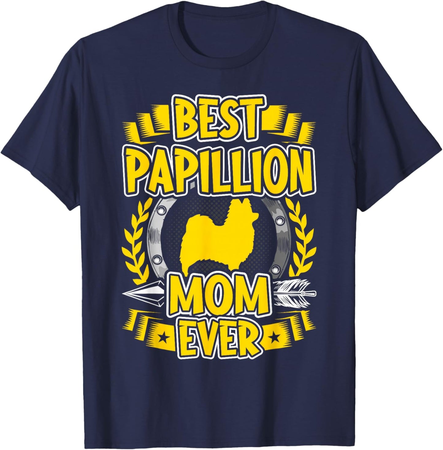 Best Papillion Dog MOM Ever Lover T-Shirt - T-Shirt | Navy