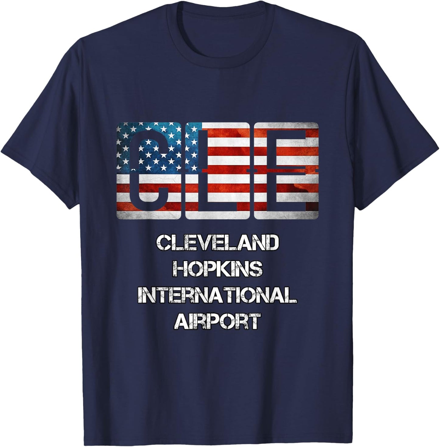 Cleveland Hopkins Airport CLE Aviation Present T-Shirt - T-Shirt | Navy