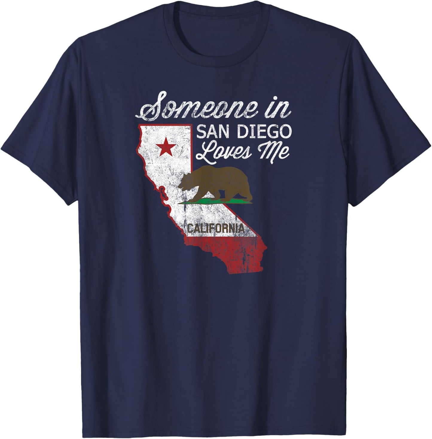 Someone in San Diego Loves Me Cali Native Vintage CA T-Shirt - T-Shirt | Navy