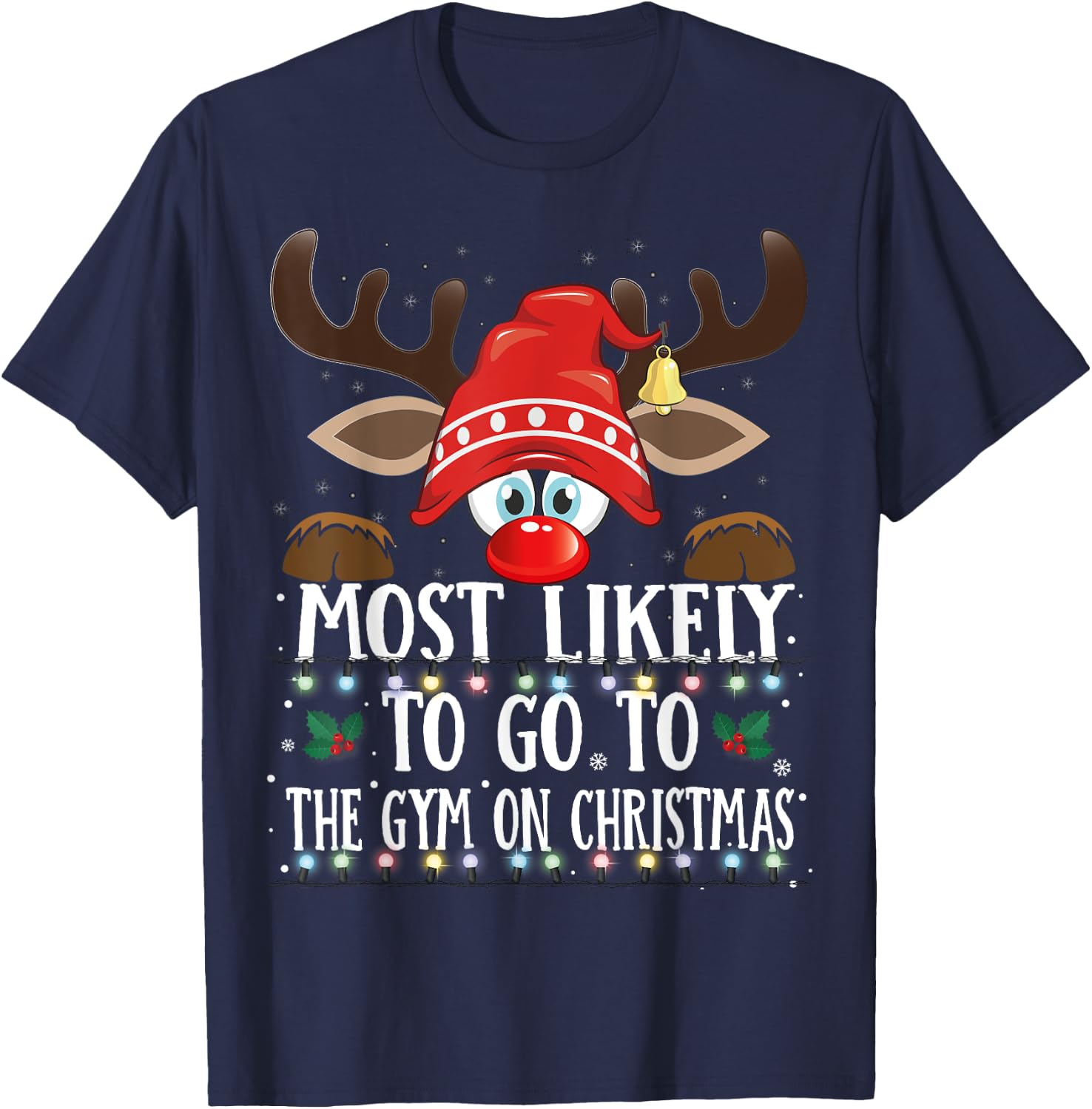 Christmas Matching Most Likely To Go To The Gym PJS T-Shirt - T-Shirt | Navy