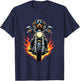 Funny Dachshund Dog Riding a Motorcycle Dachshund Lovers T-Shirt - T-Shirt | Navy
