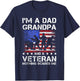Dad grandpa veteran nothing scares fathers day veterans day T-Shirt - T-Shirt | Navy