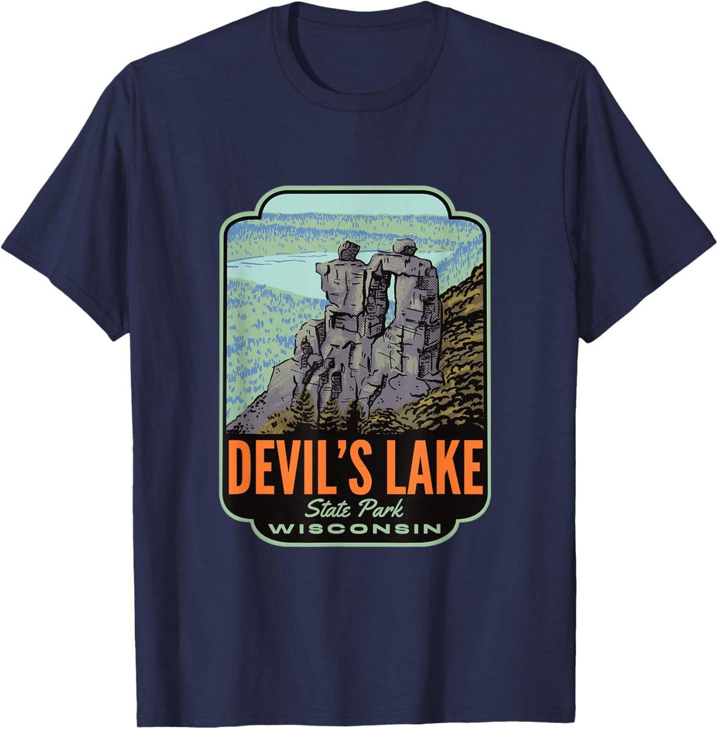 Devil's Lake State Park Wisconsin T-Shirt - T-Shirt | Navy