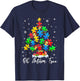 Autism Awareness Christmas Tree Holiday Gifts Black Short Sleeve Small T-Shirt - T-Shirt | Navy