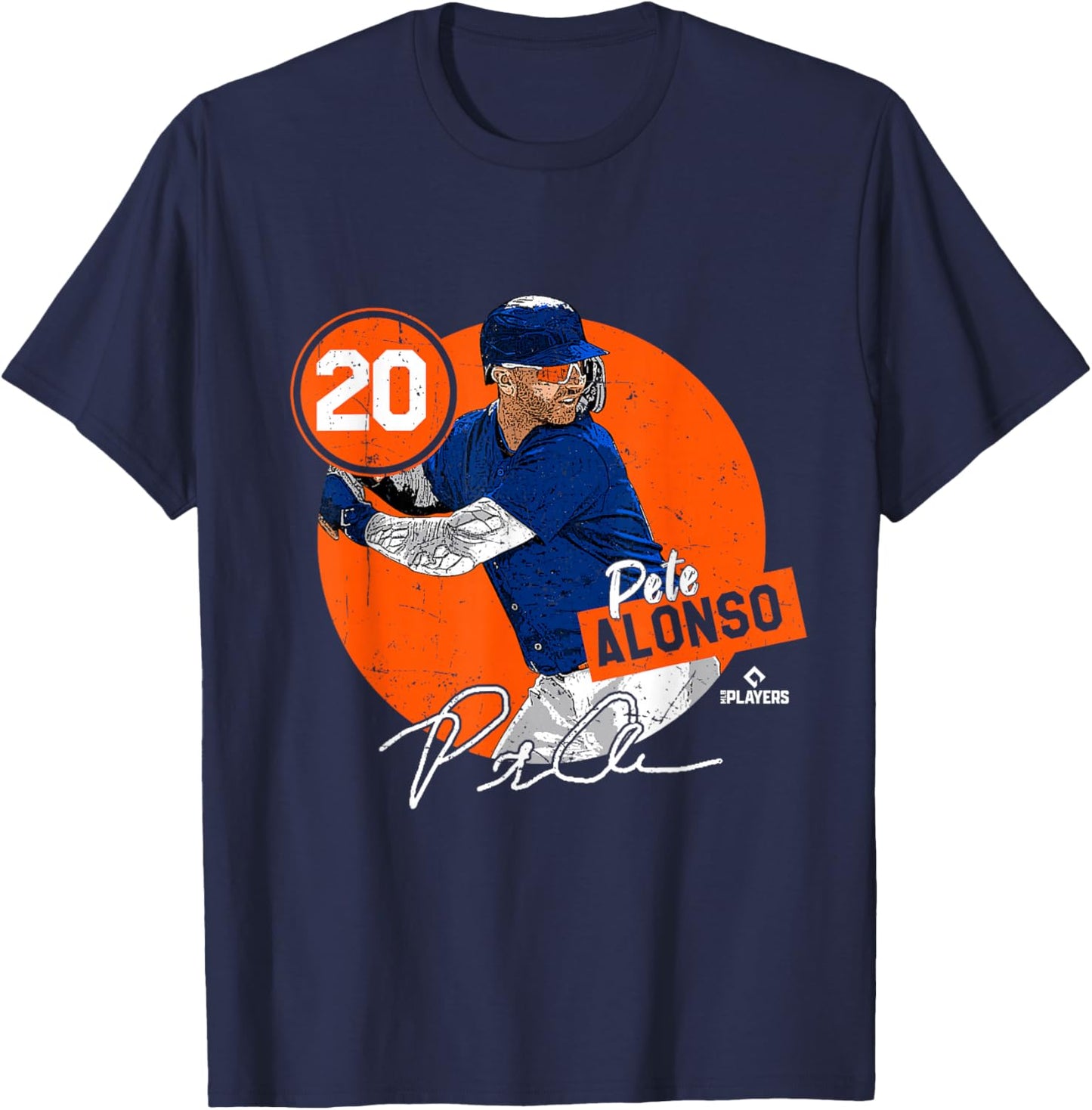 Pete Alonso | New York Baseball MLB Player | MLBPALO3002-S T-Shirt - T-Shirt | Navy