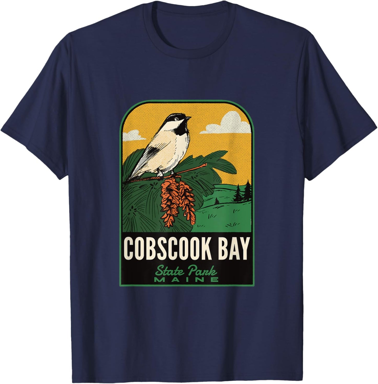 Cobscook Bay State Park Maine Vintage Travel T-Shirt - T-Shirt | Navy