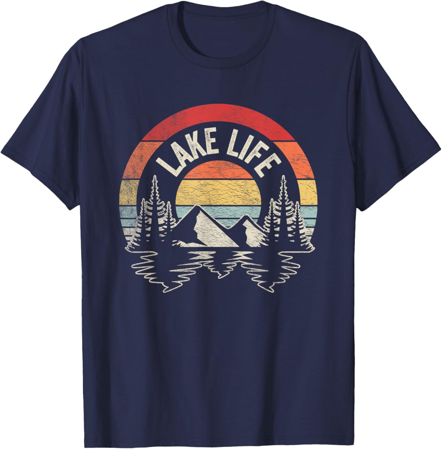 Vintage Lake life Shirt Wildlife Vacation Camper Love Lake T-Shirt - T-Shirt | Navy