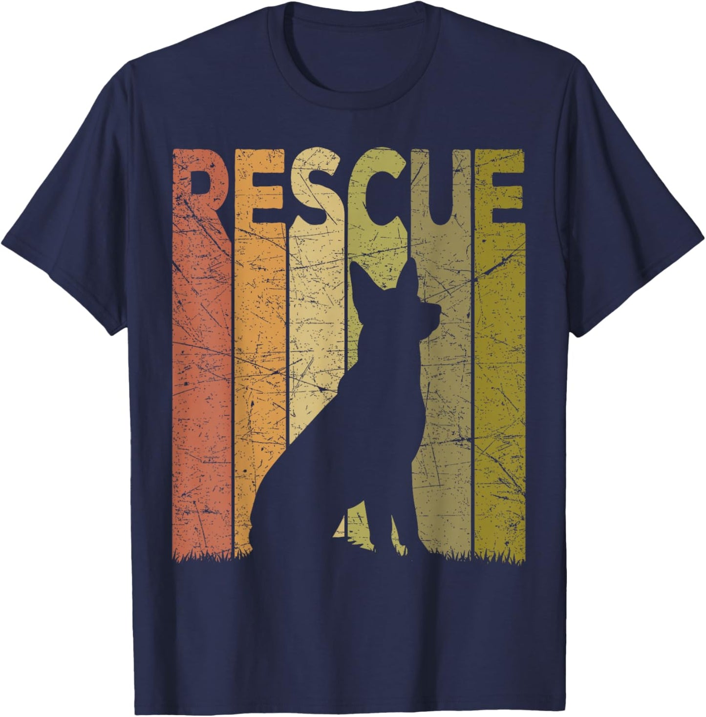Dog Rescue Vintage Dog Rescuer Retro Dog Rescue T-Shirt - T-Shirt | Navy