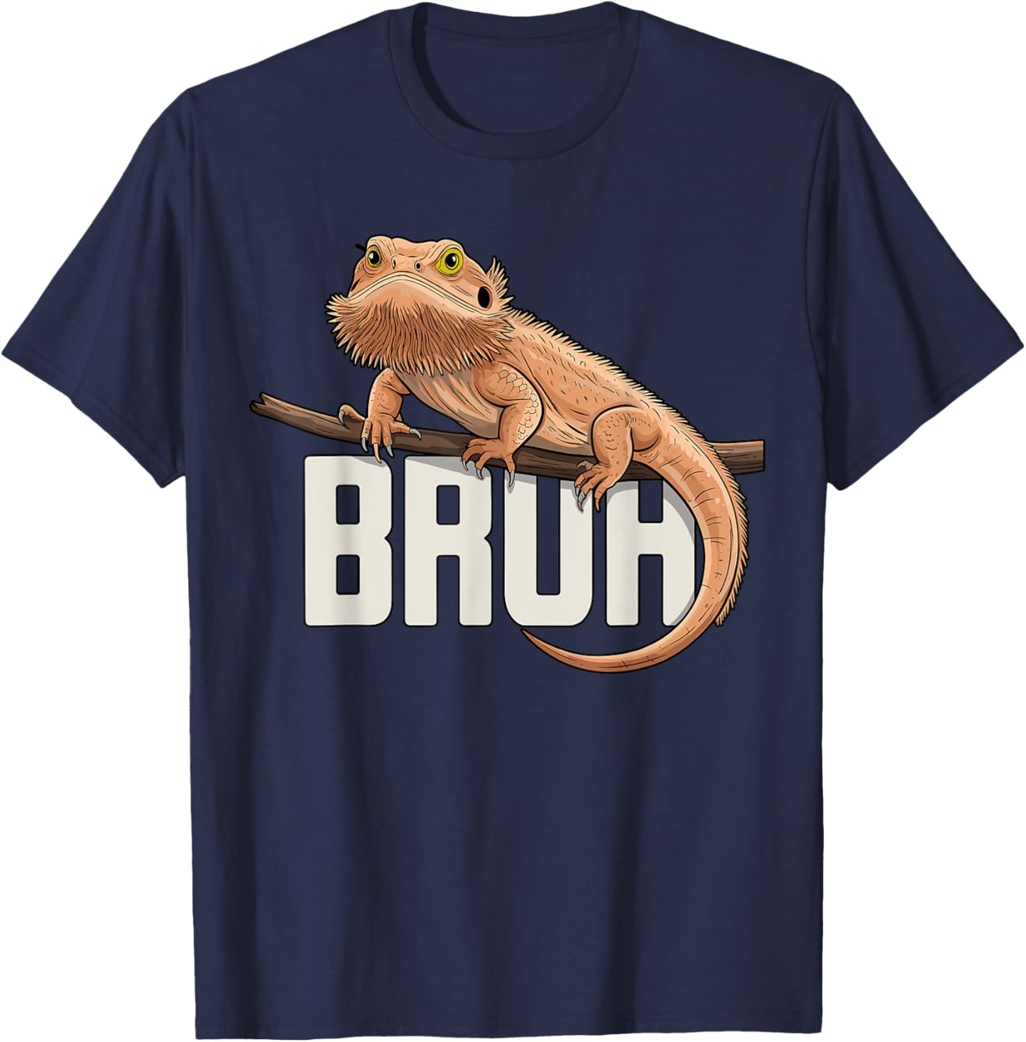 Bruh Bearded Dragon T-Shirt - T-Shirt | Navy