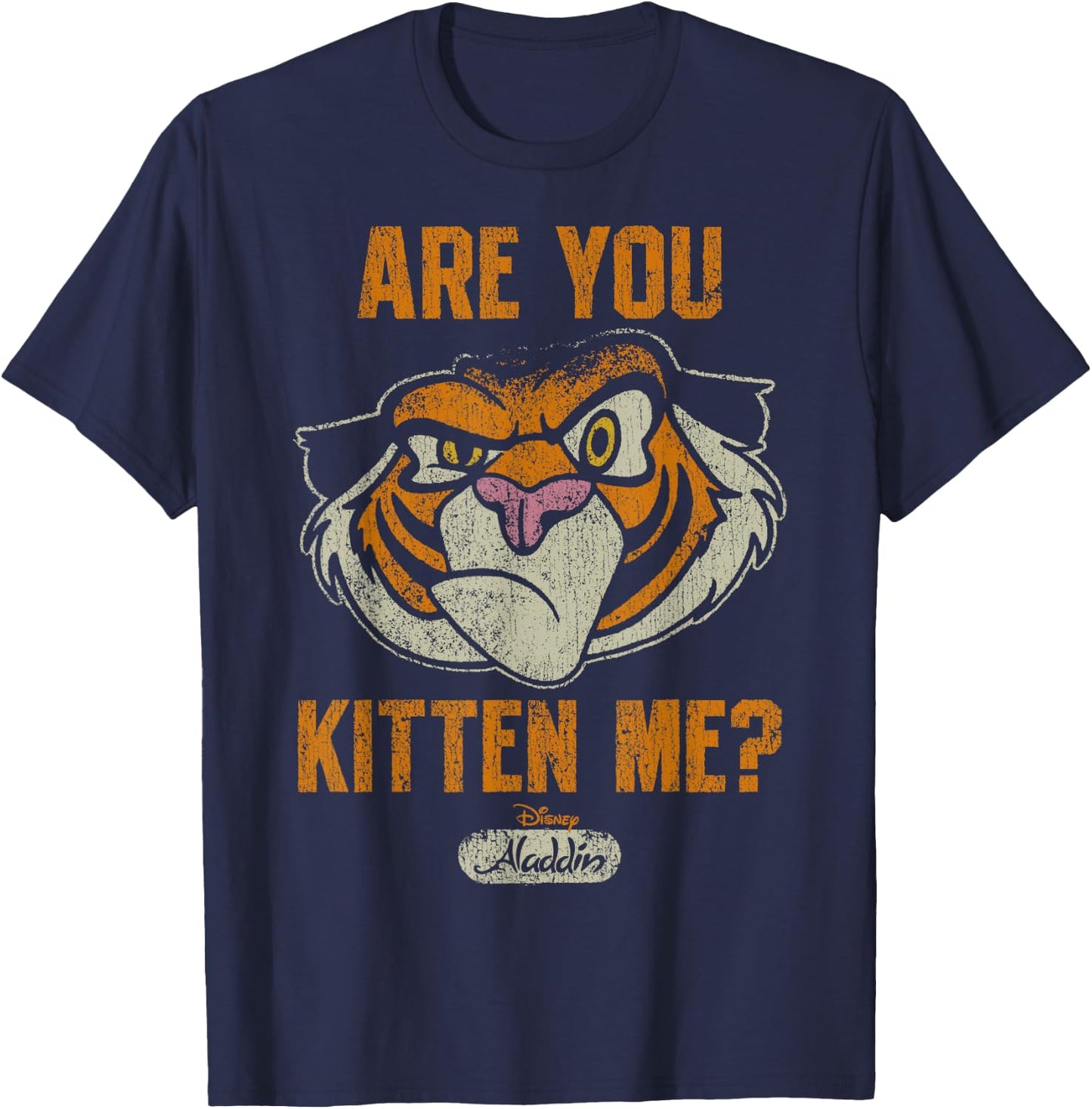 Disney Aladdin Rajah are You Kitten Me? Faded Portrait T-Shirt - T-Shirt | Navy
