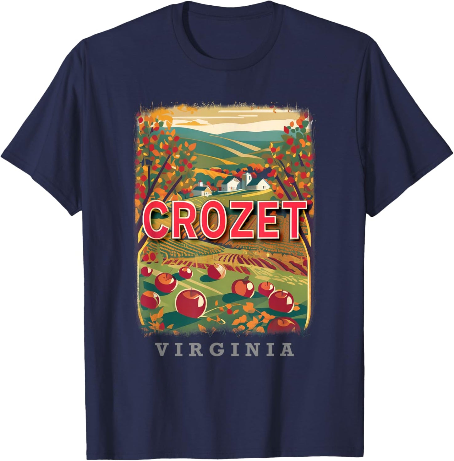 Crozet Virginia VA Orchard Bounty SD048 T-Shirt - T-Shirt | Navy