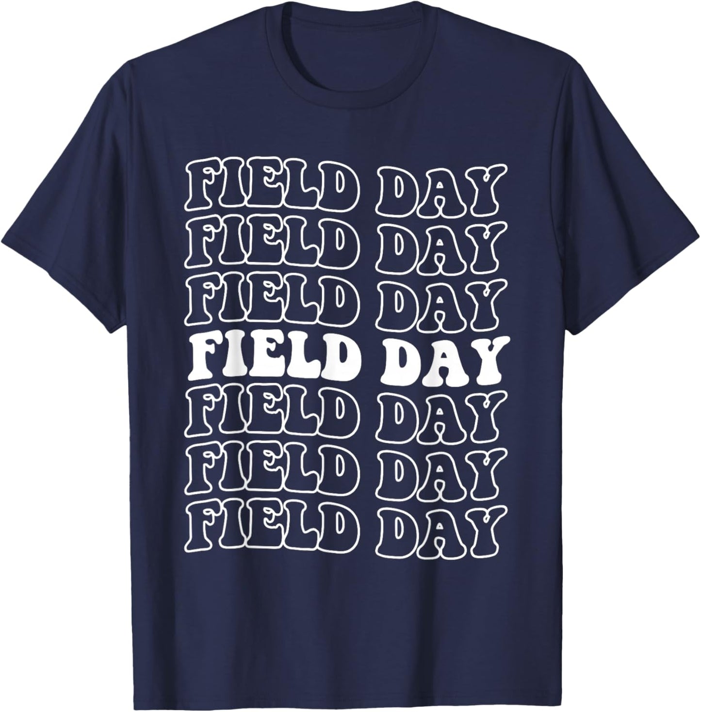Groovy Field Day School Event Games Teacher Kids Boys Girls T-Shirt - T-Shirt | Navy