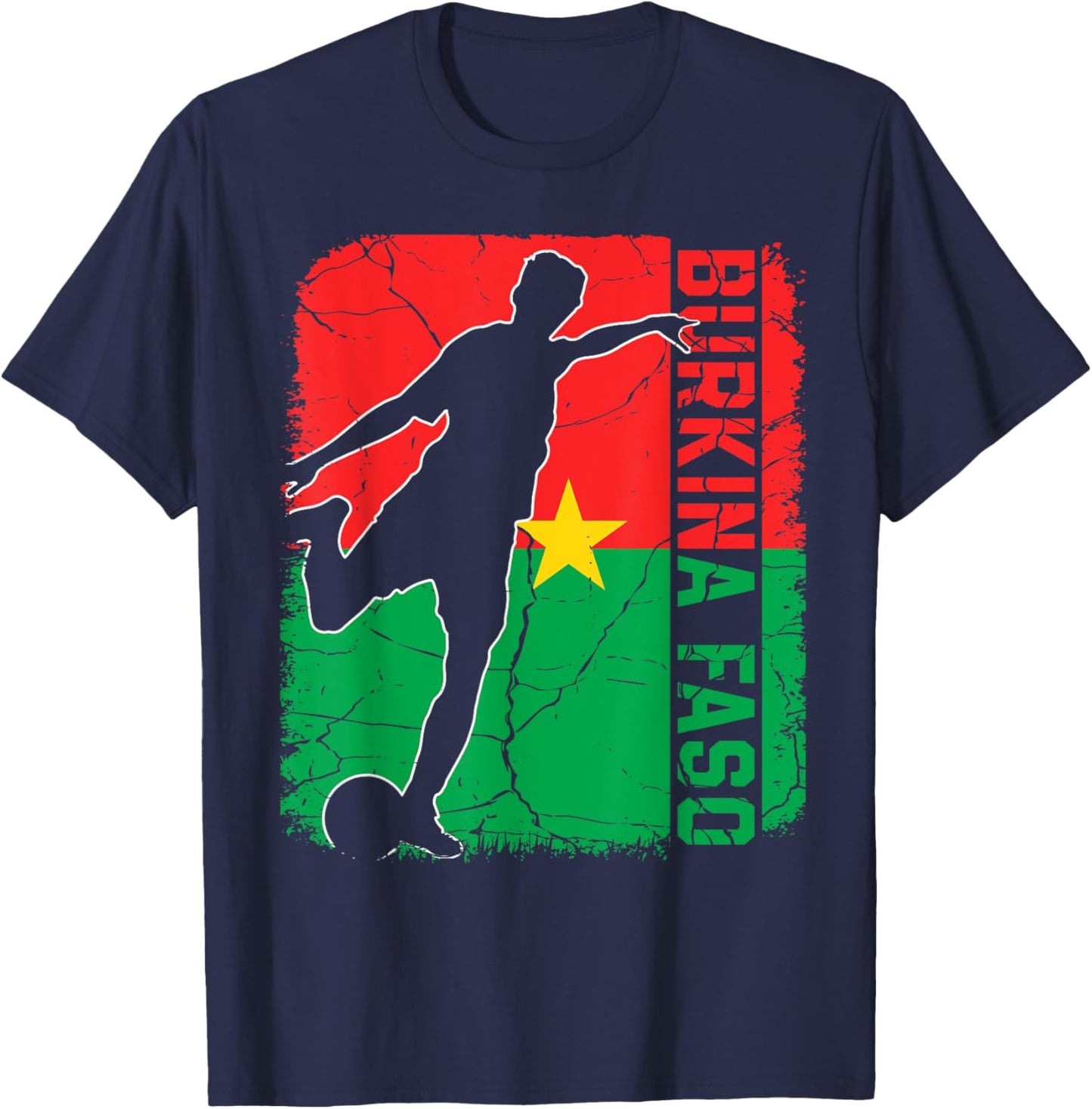 Burkina Faso Soccer Team Burkina Faso Flag Jersey Football T-Shirt - T-Shirt | Navy
