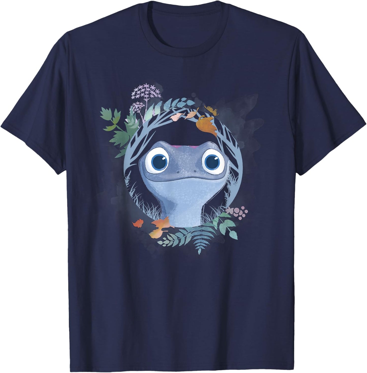 Disney Frozen 2 Bruni The Salamander Watercolor Portrait T-Shirt - T-Shirt | Navy