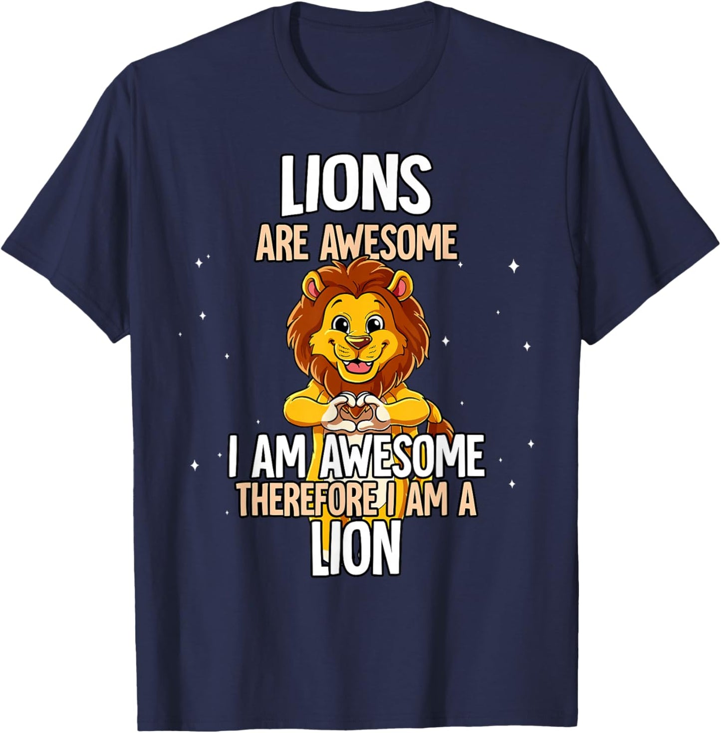 Lions are Awesome Lion T-Shirt - T-Shirt | Navy