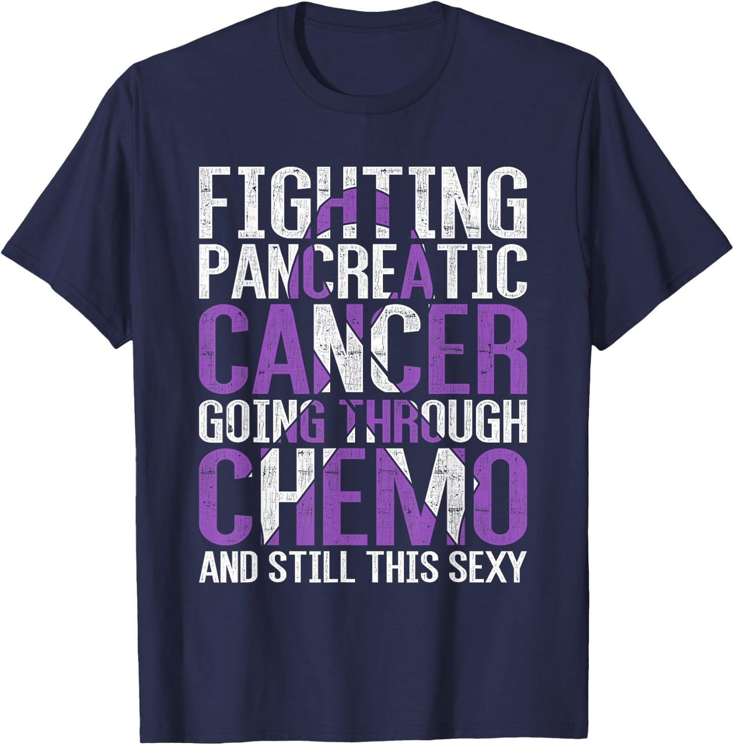 Funny Pancreatic Cancer Fighter Gift Pancreatic Cancer T-Shirt - T-Shirt | Navy