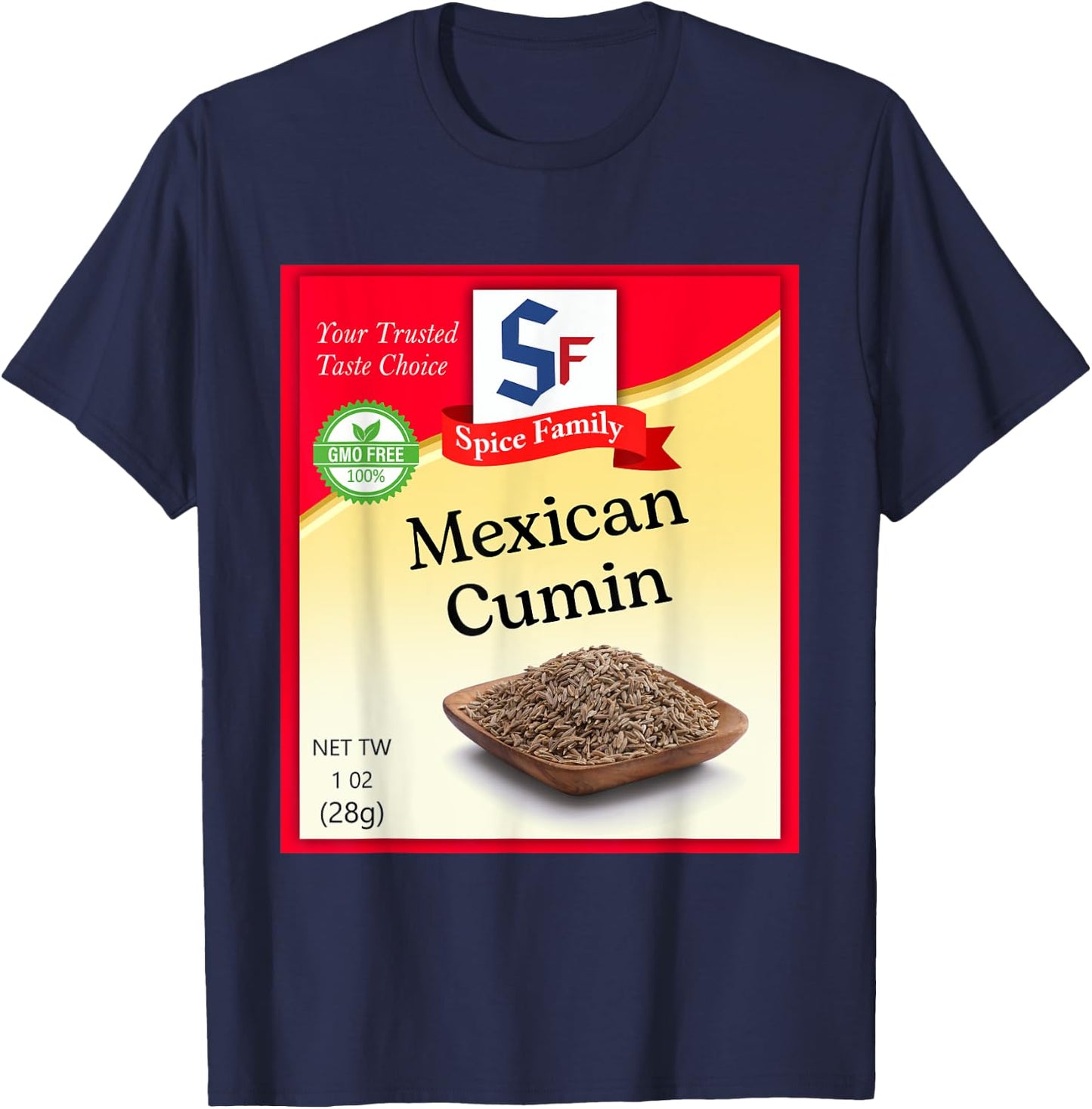 Mexican Cumin Condiment Costume Holiday Spice Costumes T-Shirt - T-Shirt | Navy