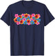 Hawaiian Hibiscus Flowers Vintage Tropical Hawaii Aloha Gift T-Shirt - T-Shirt | Navy