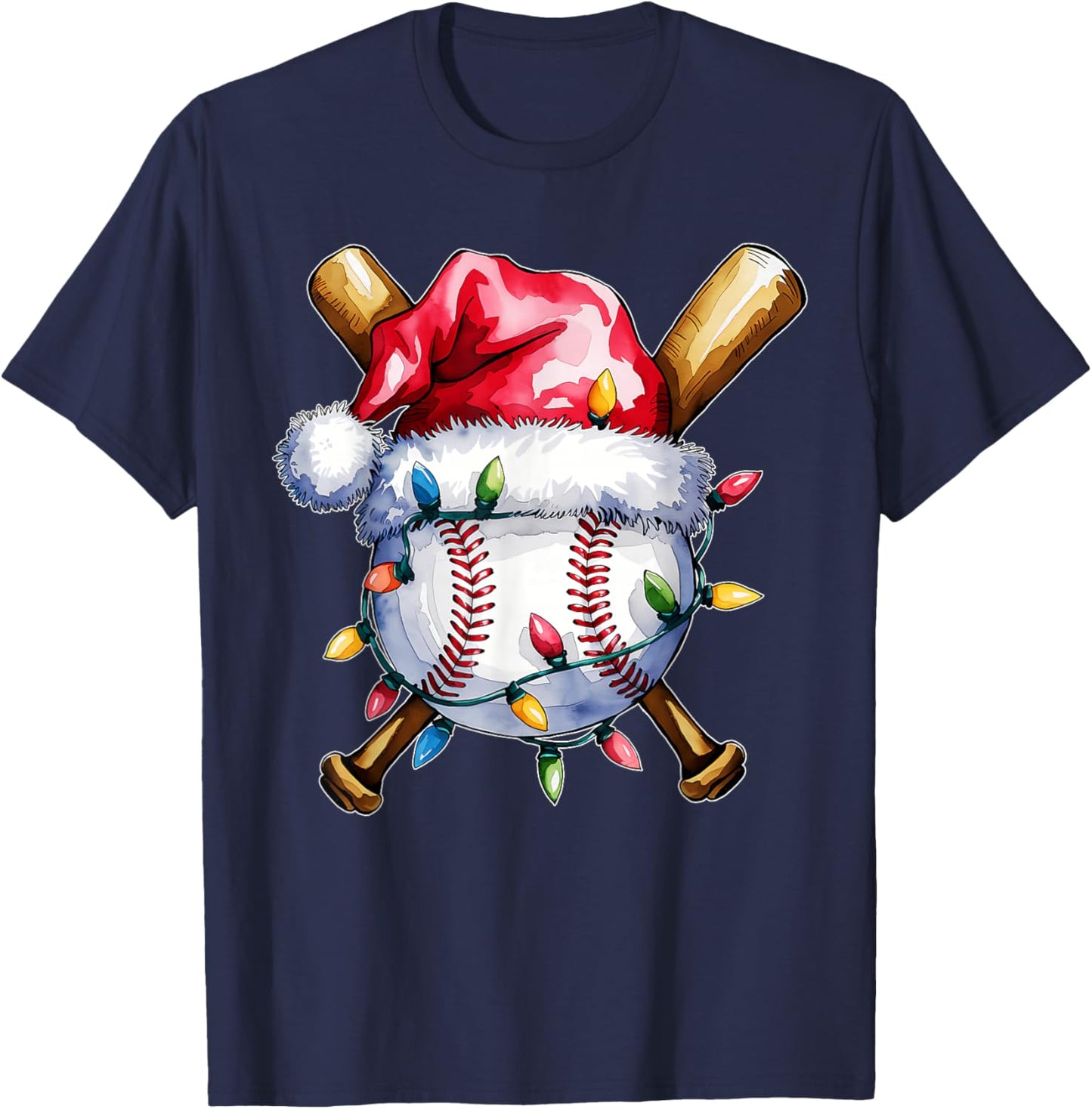 Santa Sports Design Boys Christmas Baseball Player T-Shirt - T-Shirt | Navy