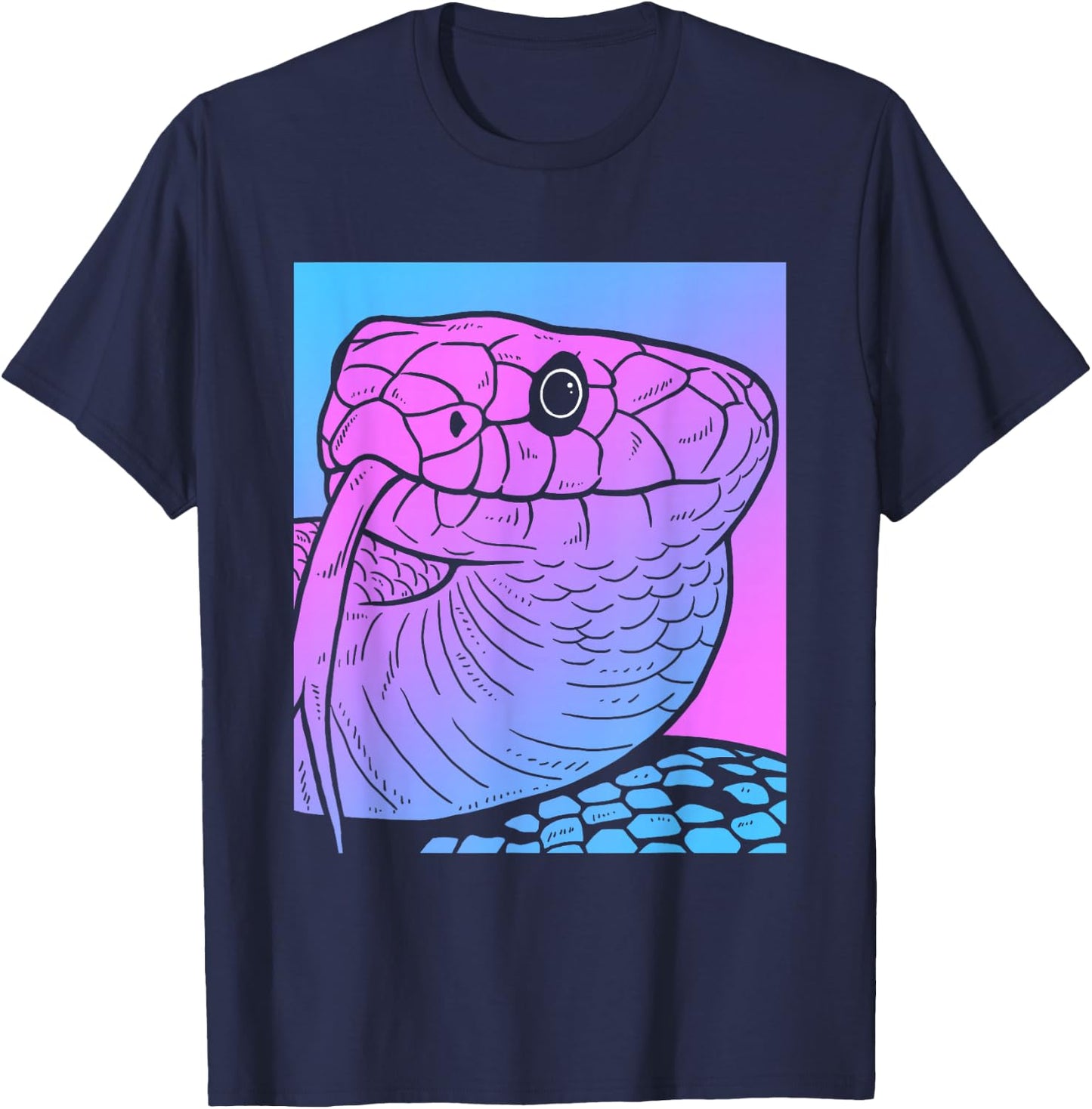 Vaporwave Snake Aesthetic Pastel Goth Serpent T-Shirt - T-Shirt | Navy
