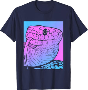 Vaporwave Snake Aesthetic Pastel Goth Serpent T-Shirt - T-Shirt | Navy