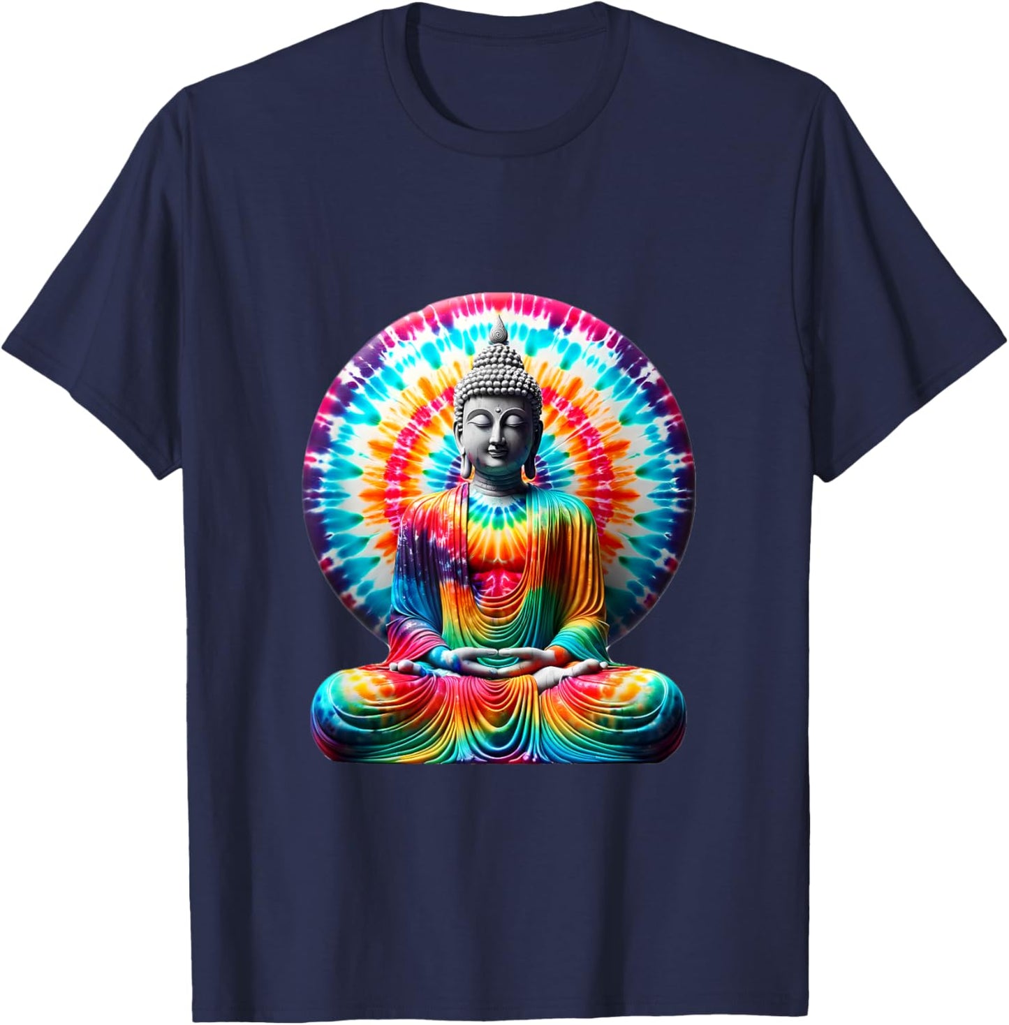 Buddha Tie Dye Vintage Yoga Spiritual Zen Buddhism Buddhist T-Shirt - T-Shirt | Navy