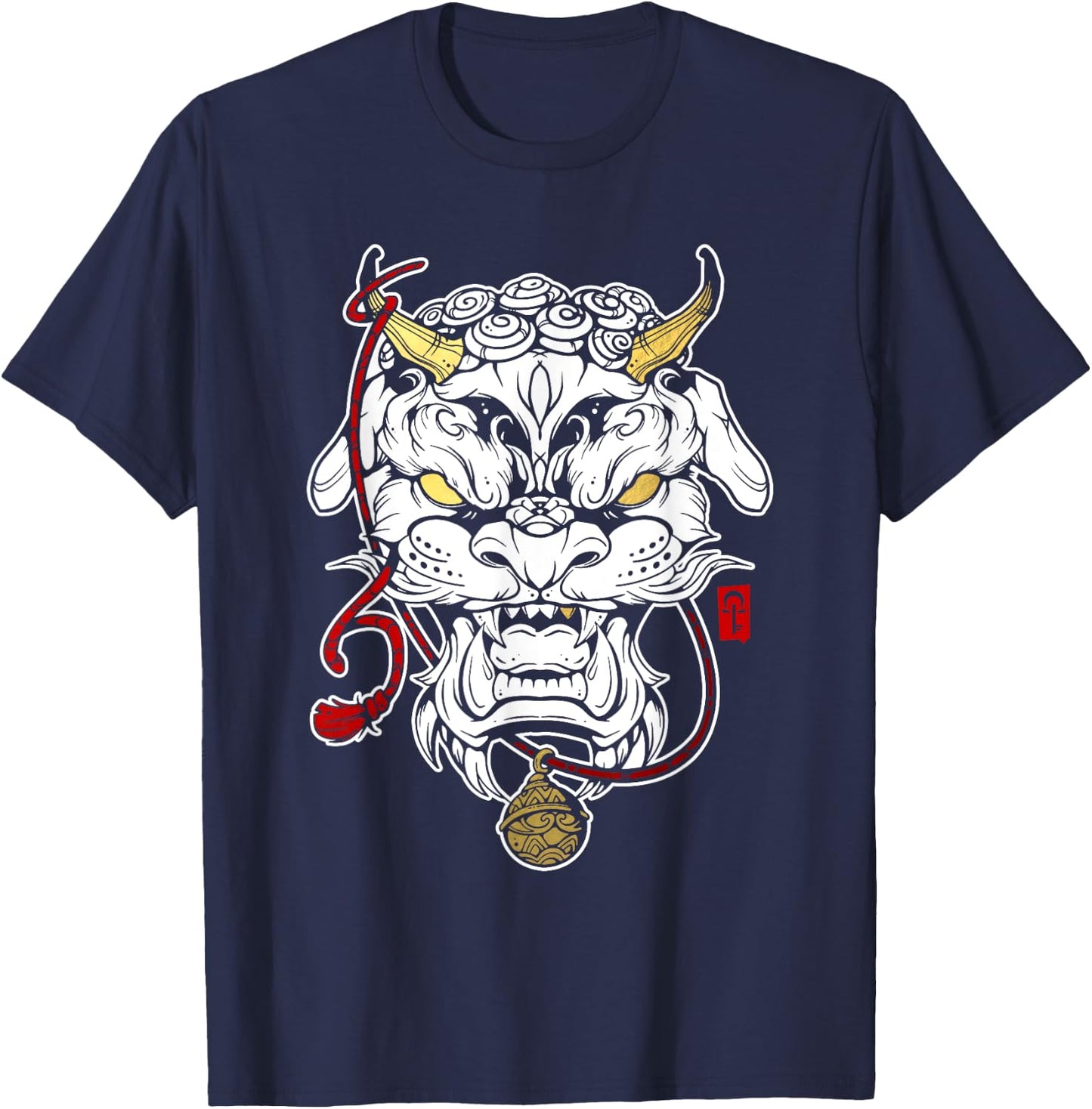 Chinese guardian lion Foo Dog Men Women T-Shirt - T-Shirt | Navy
