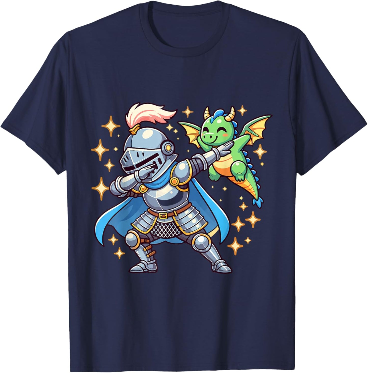 Dabbing Dragon Knight Shirt Ren Faire Funny Medieval Fantasy T-Shirt - T-Shirt | Navy