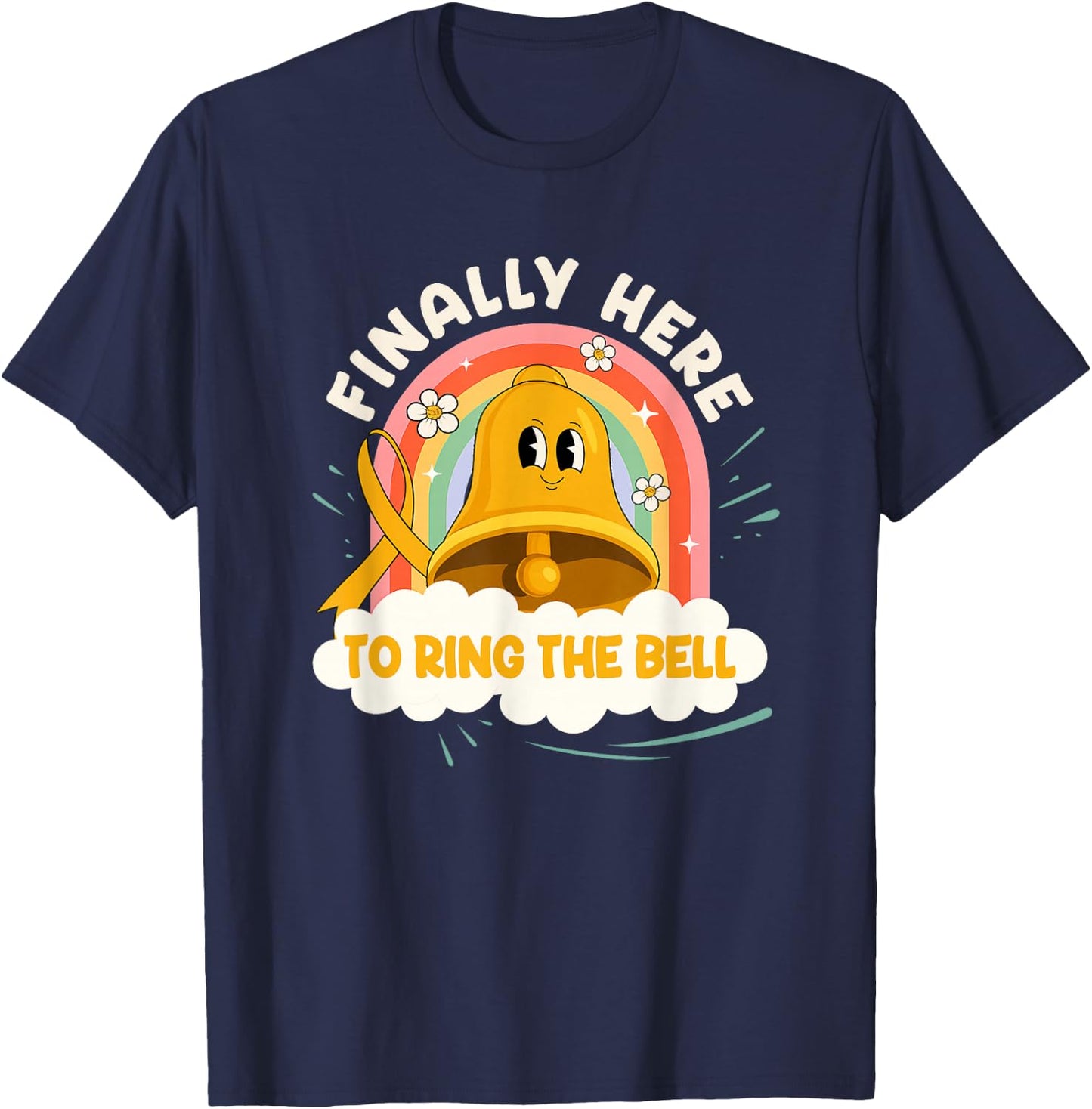 Last Day of Chemo Survivor Here to Ring The Bell End Cancer T-Shirt - T-Shirt | Navy