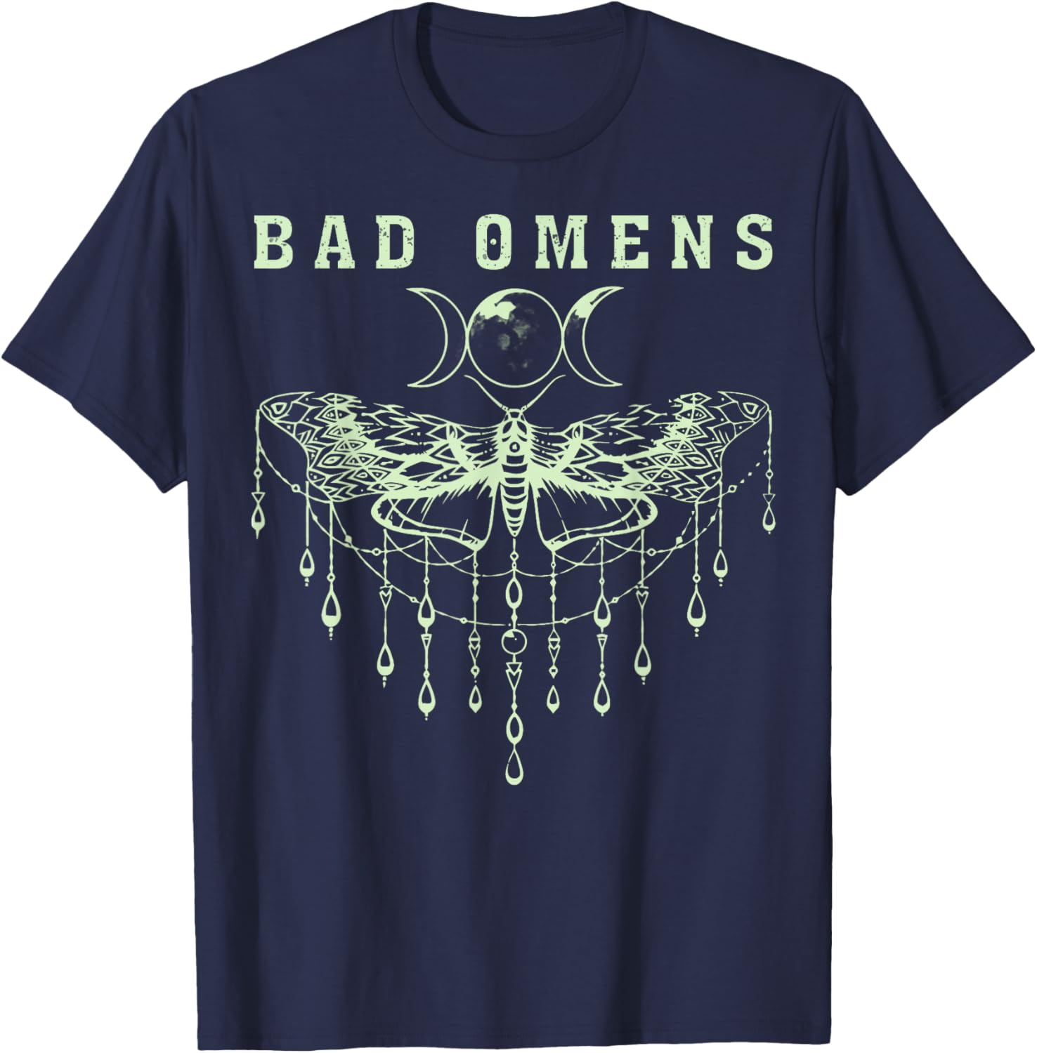 Retro Vintage Bad Omens Moth Men Kids Youth T-Shirt - T-Shirt | Navy