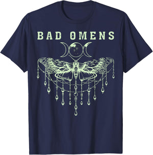 Retro Vintage Bad Omens Moth Men Kids Youth T-Shirt - T-Shirt | Navy