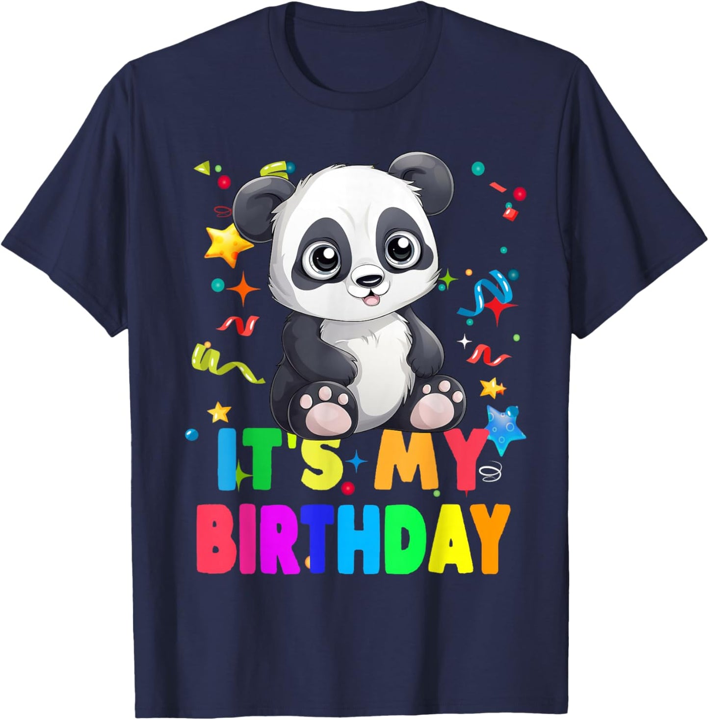 Its My Birthday Cute Panda Birthday Party Panda T-Shirt - T-Shirt | Navy