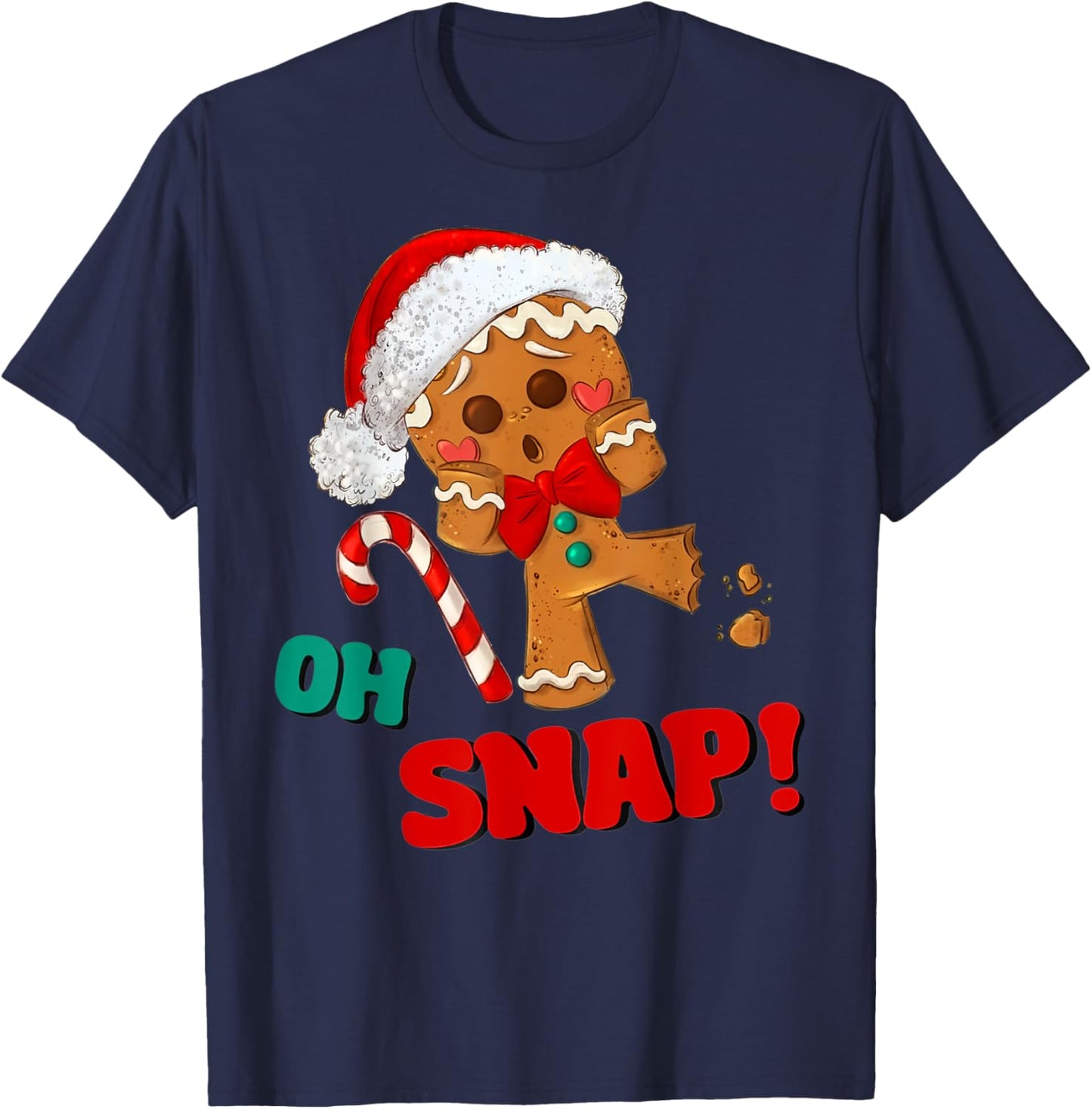 Gingerbread Man Oh Snap Christmas Funny Cookie Baking Gift T-Shirt - T-Shirt | Navy