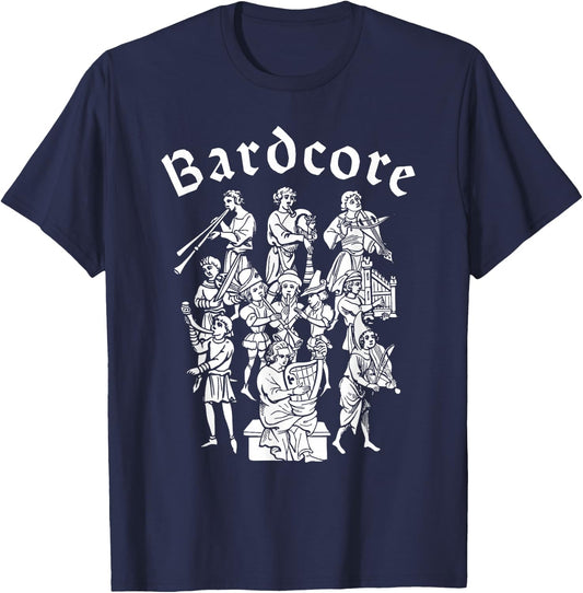 Bardcore Medieval Song Instrument Bard T-Shirt - T-Shirt | Navy
