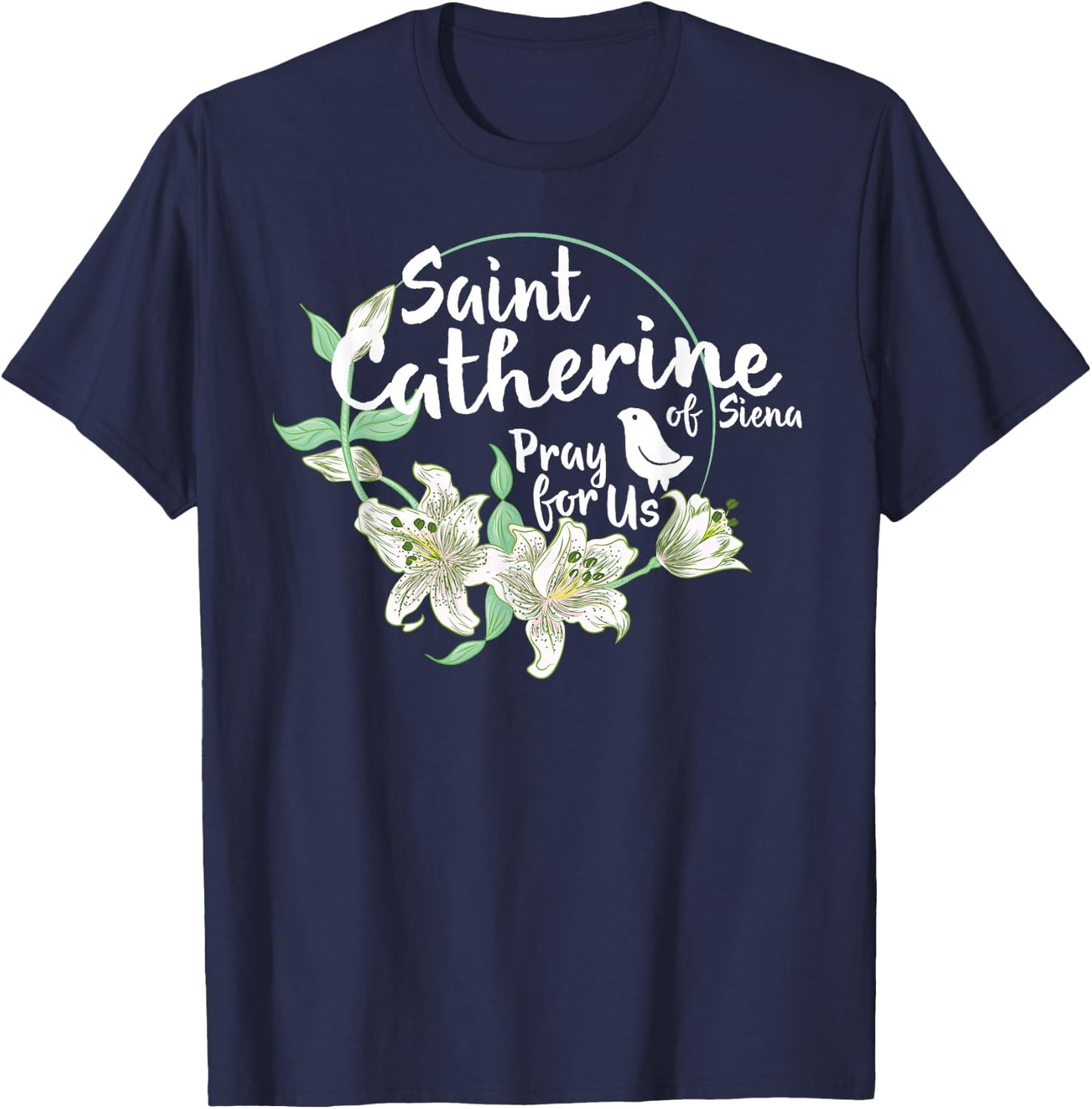 St.Catherine of Siena Catholic Purity Girls Teens T-Shirt - T-Shirt | Navy