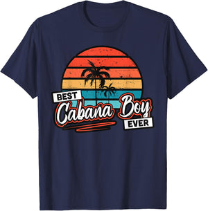 Colorful Sunset Palm Tree Best Cabana Boy Ever T-Shirt - T-Shirt | Navy
