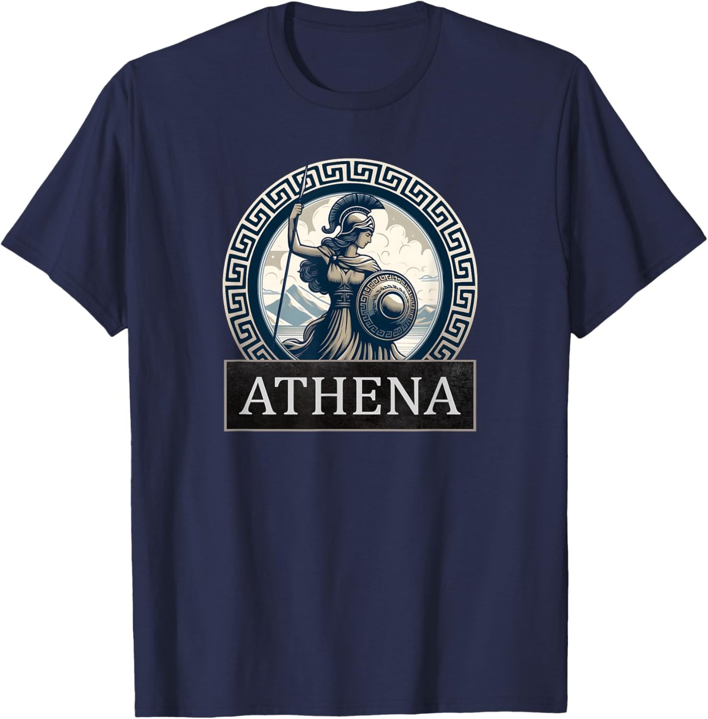 Athena Ancient Greek Goddess T-Shirt - T-Shirt | Navy