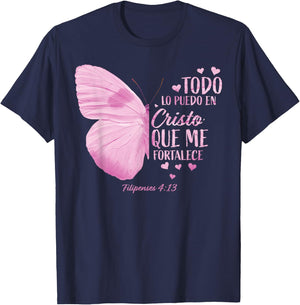 Christian Gift Women Spanish Religious Verse Sayings Her Mom T-Shirt - T-Shirt | Navy