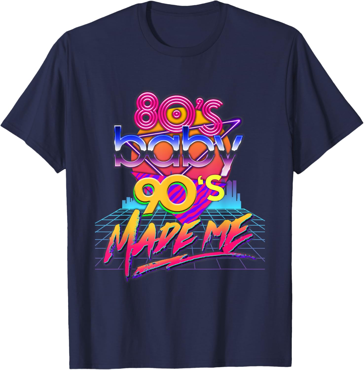 1980s 80s Baby 1990s 90s Made Me Vintage Retro Costume Party T-Shirt - T-Shirt | Navy