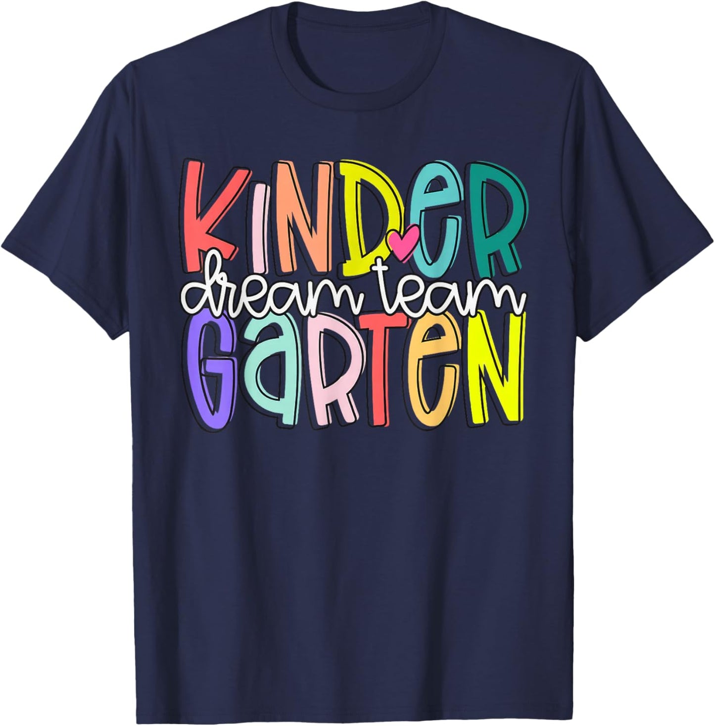 Retro Kindergarten Dream Team Back To School Teacher Kids T-Shirt - T-Shirt | Navy